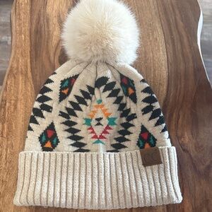 C.C beanie with Tribal Pattern ***worn 1x***